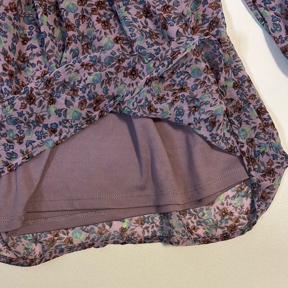 Wild Fable Floral Mini Sundress Sz Med V-Neck Empire Waist Cottagecore Romantic - Picture 6 of 11